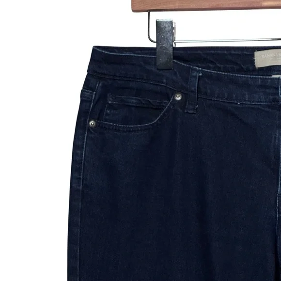 Banana Republic Straight Leg Jeans Women’s 14P Petite Dark Wash Stretch Denim - Picture 6 of 13